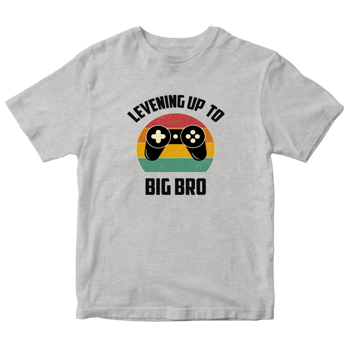 Leveling Up To Big Bro-2 Kids T-shirt | Gray