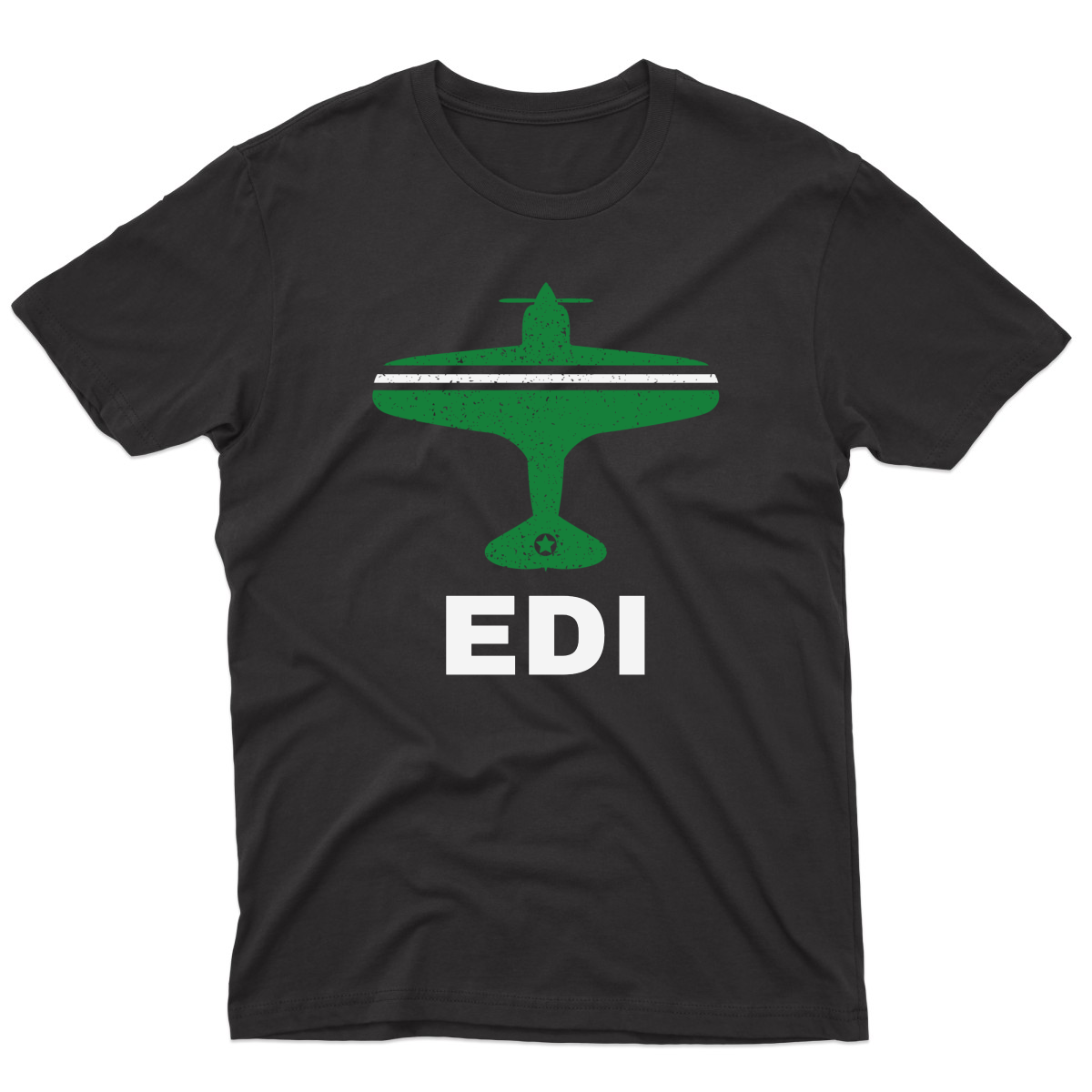Fly Edinburgh EDI Airport Men's T-shirt | Black
