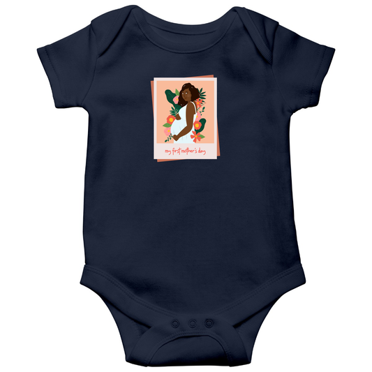 My First Mother's day Baby Bodysuits | Navy