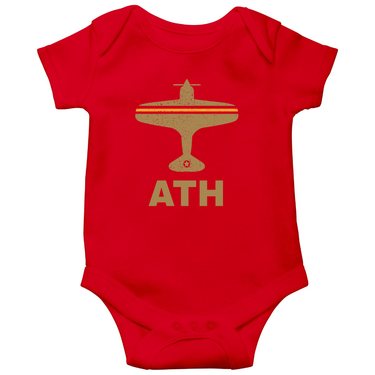 Fly Athens ATH Airport Baby Bodysuits | Red