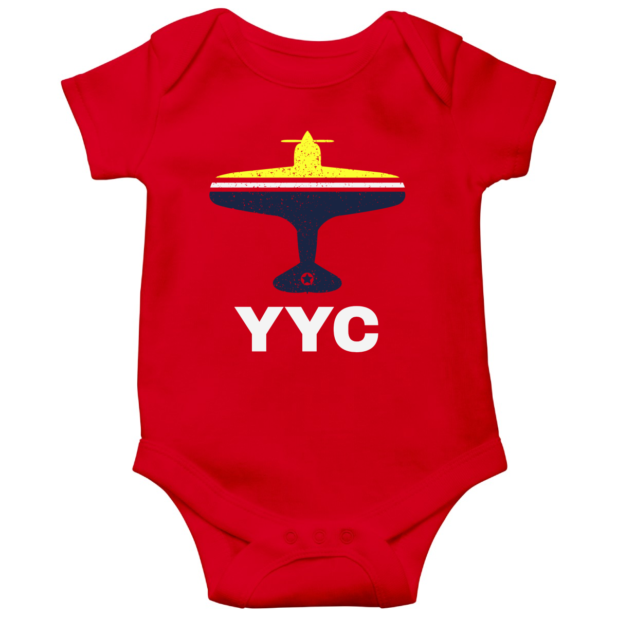 Fly Calgary YYC Airport Baby Bodysuits | Red