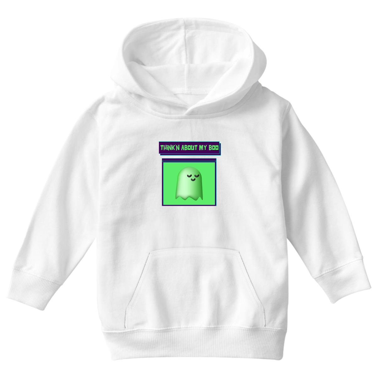 Think'n About My Boo Kids Hoodie | White
