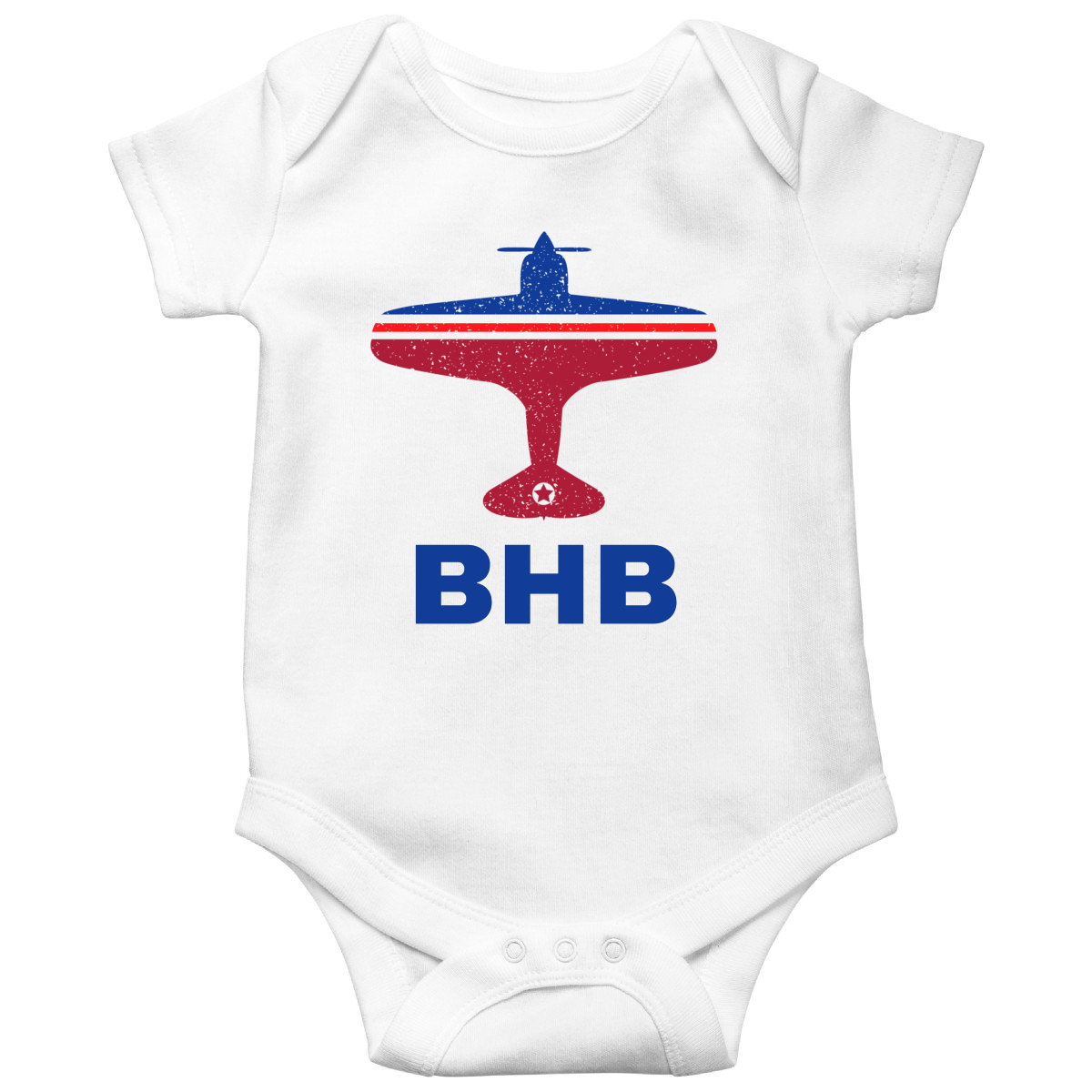 Fly Bar Harbor BHB Airport Baby Bodysuits | White