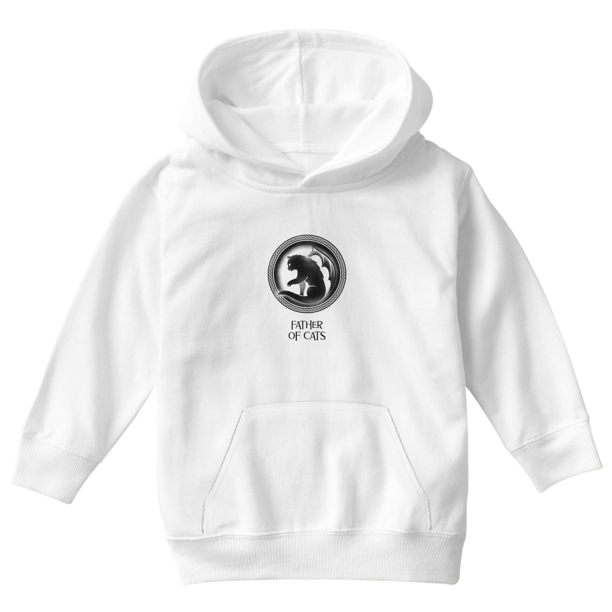 Father of Cats Kids Hoodie | White