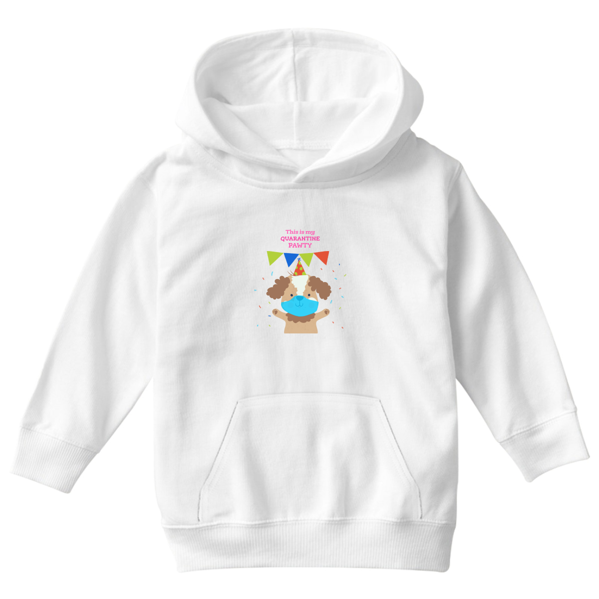 This is my quarantine pawty  Kids Hoodie | White