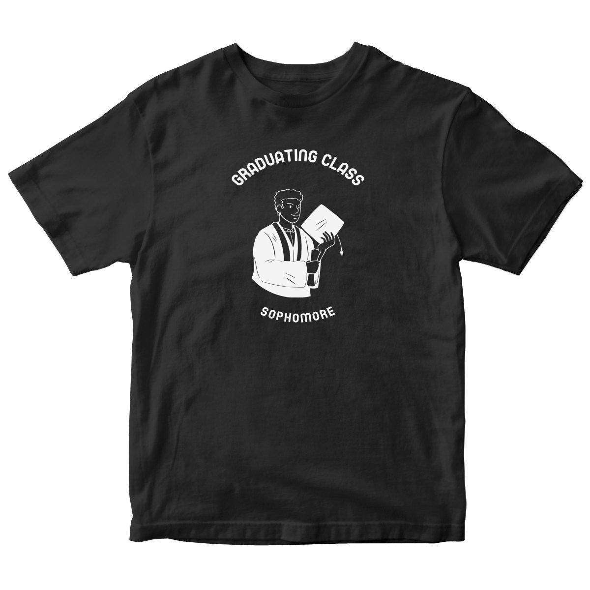 Graduating Class Sophomore Kids T-shirt | Black