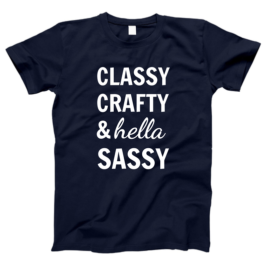 Classy Crafty And Hella Sassy  Women's T-shirt | Navy