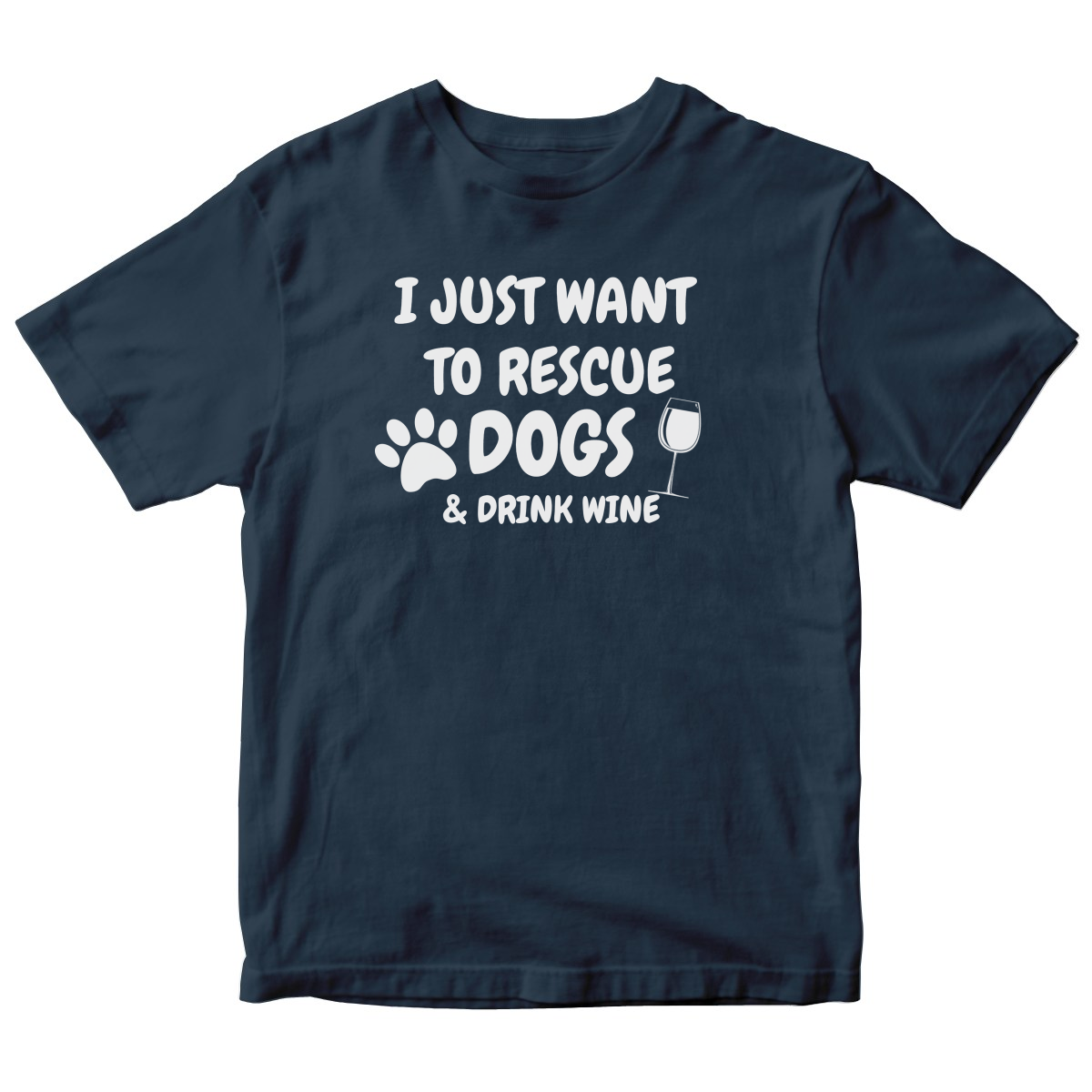 Dogs and Drink Wine Kids T-shirt | Navy