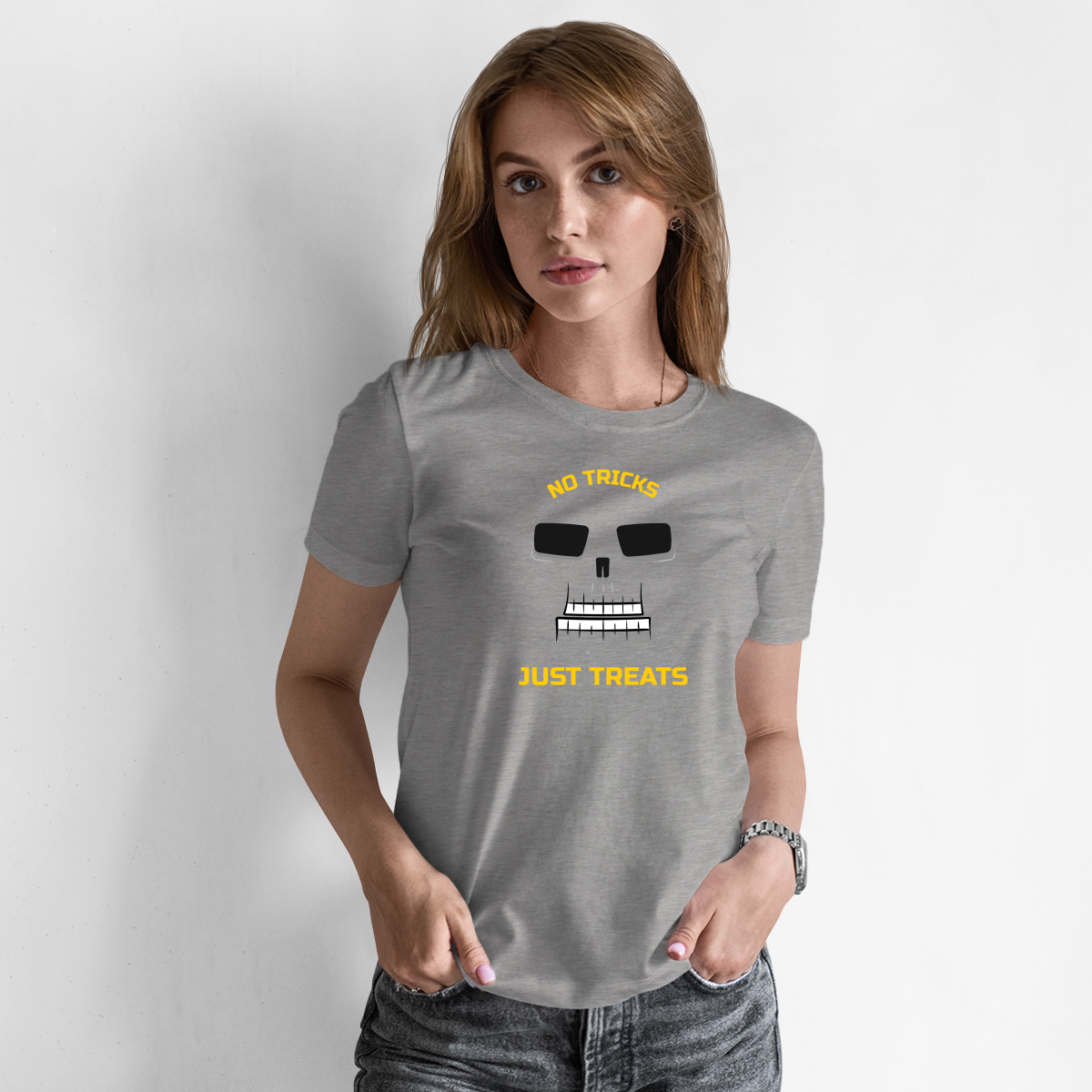 No Tricks Just Treats Women's T-shirt | Gray