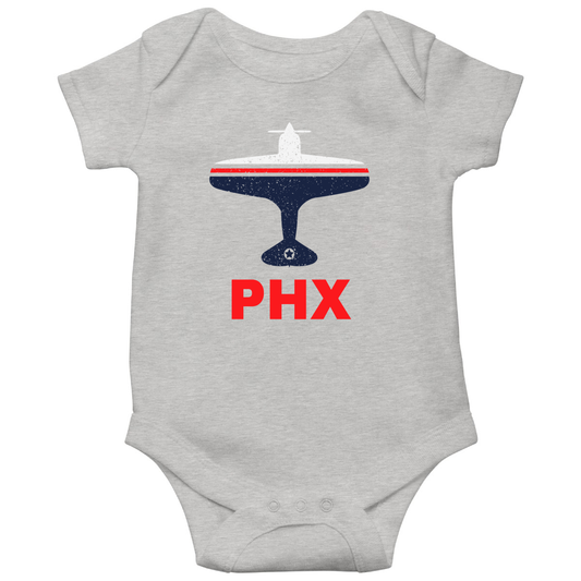 Fly Phoenix PHX Airport  Baby Bodysuits | Gray