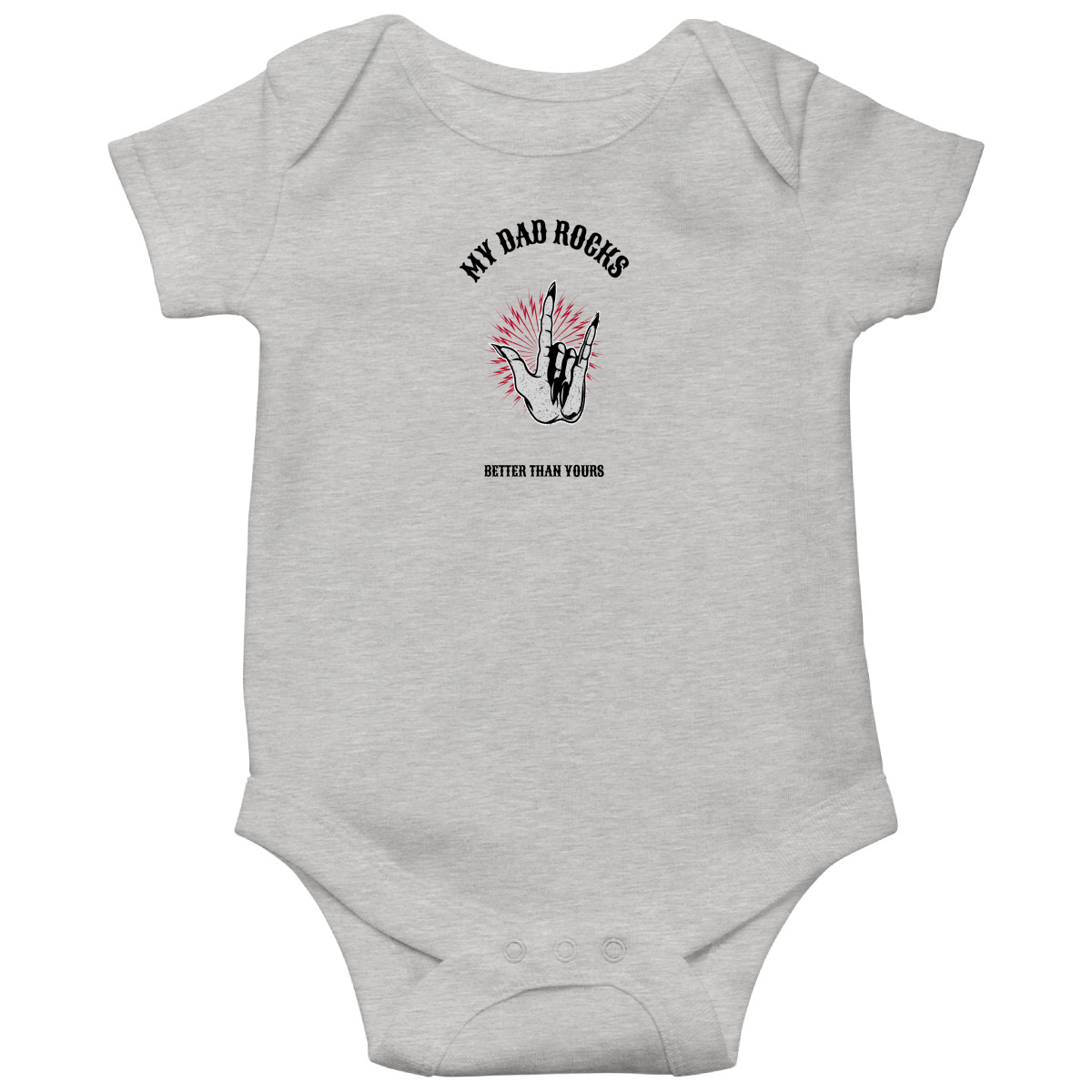 My Dad Rocks Baby Bodysuits | Gray