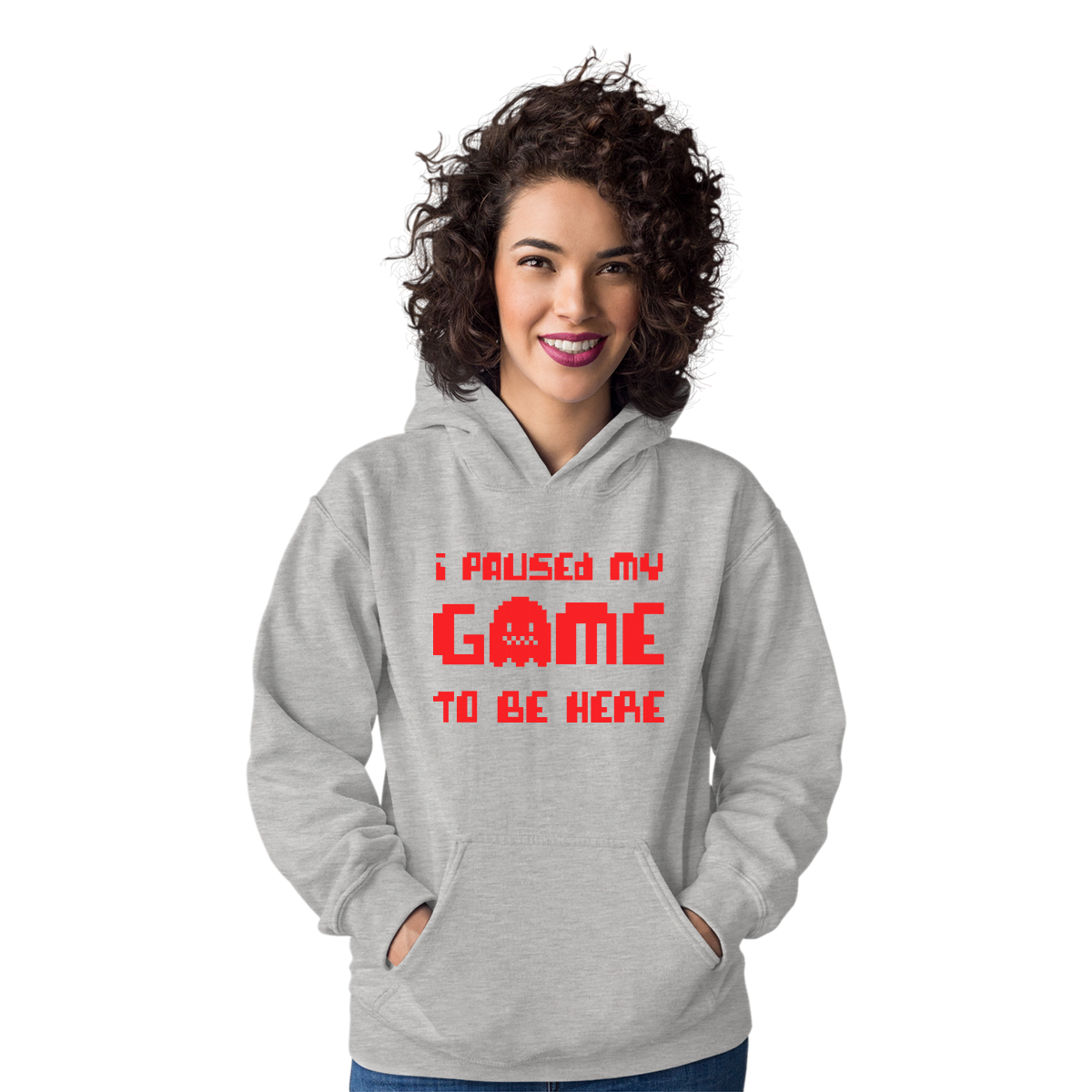 I Paused My Game To Be Here  Unisex Hoodie | Gray