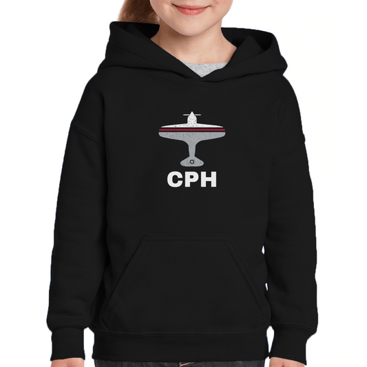 Fly Copenhagen CPH Airport Kids Hoodie | Black