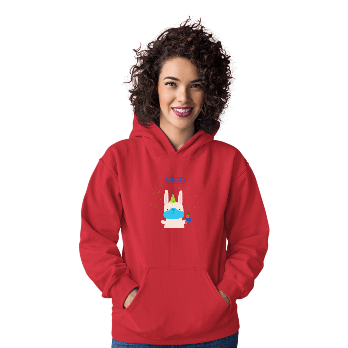 I turn two and I celebrate it with my favorite humans  Unisex Hoodie | Red