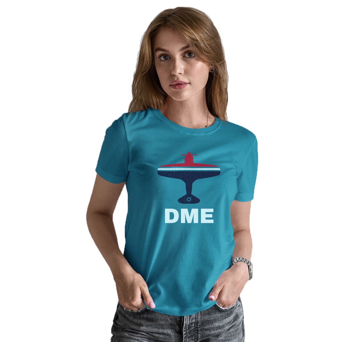 Fly Moscow DME Airport Women's T-shirt | Turquoise