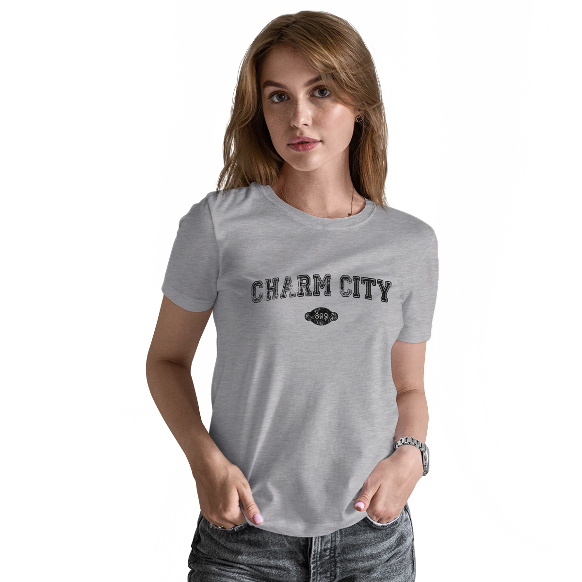 Charm City 1729 Represent Women's T-shirt | Gray
