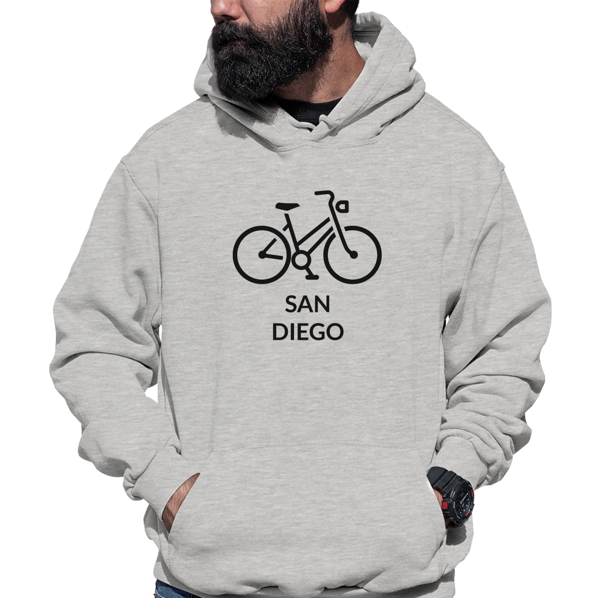 Bike San Diego Represent Unisex Hoodie | Gray