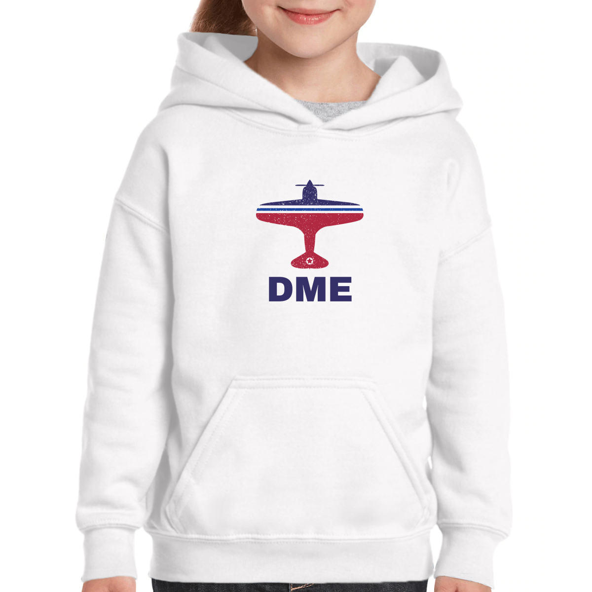 Fly Moscow DME Airport Kids Hoodie | White