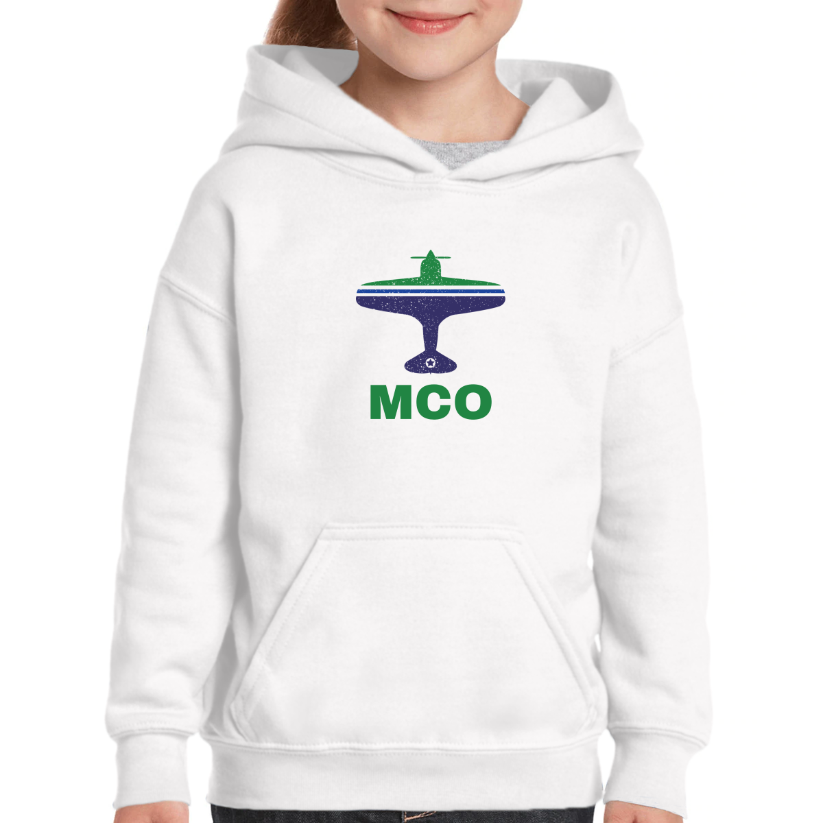 Fly Orlando MCO Airport Kids Hoodie | White