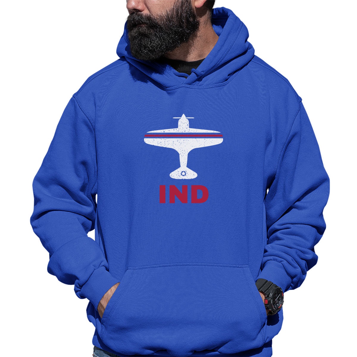 Fly Indianapolis IND Airport Unisex Hoodie | Blue