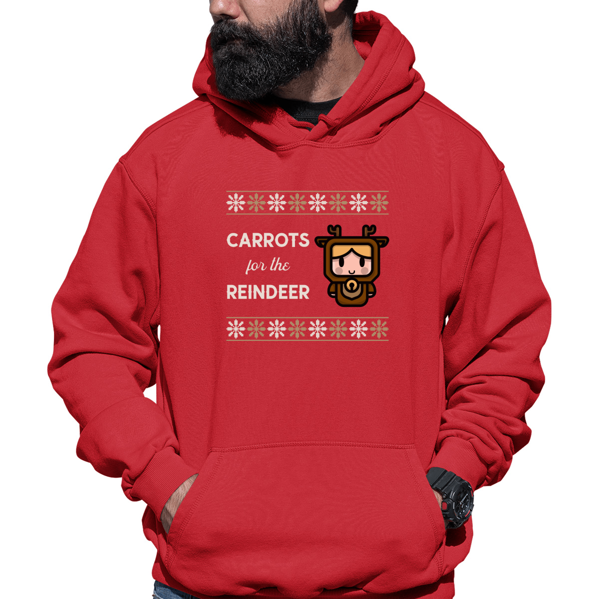 Carrots for the Reindeer Unisex Hoodie | Red