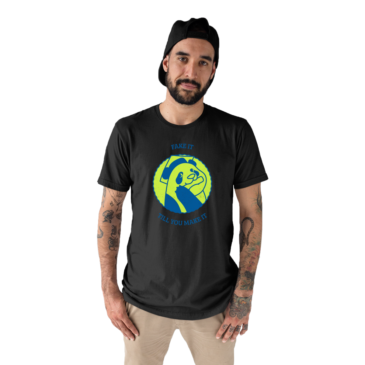 Fake It Till You Make It Men's T-shirt | Black