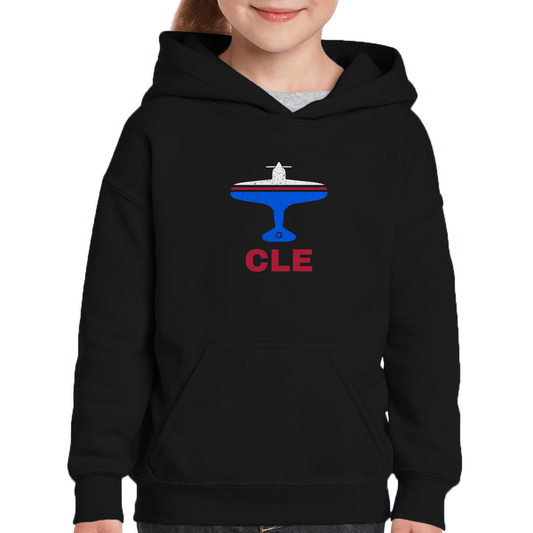 Fly Cleveland CLE Airport Kids Hoodie | Black