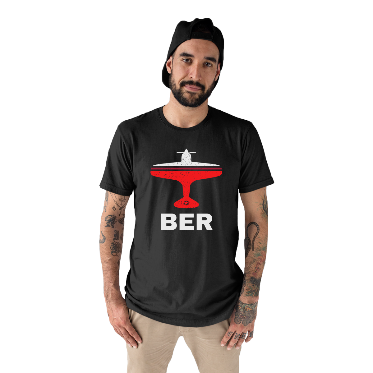 Fly Berlin BER Airport Men's T-shirt | Black