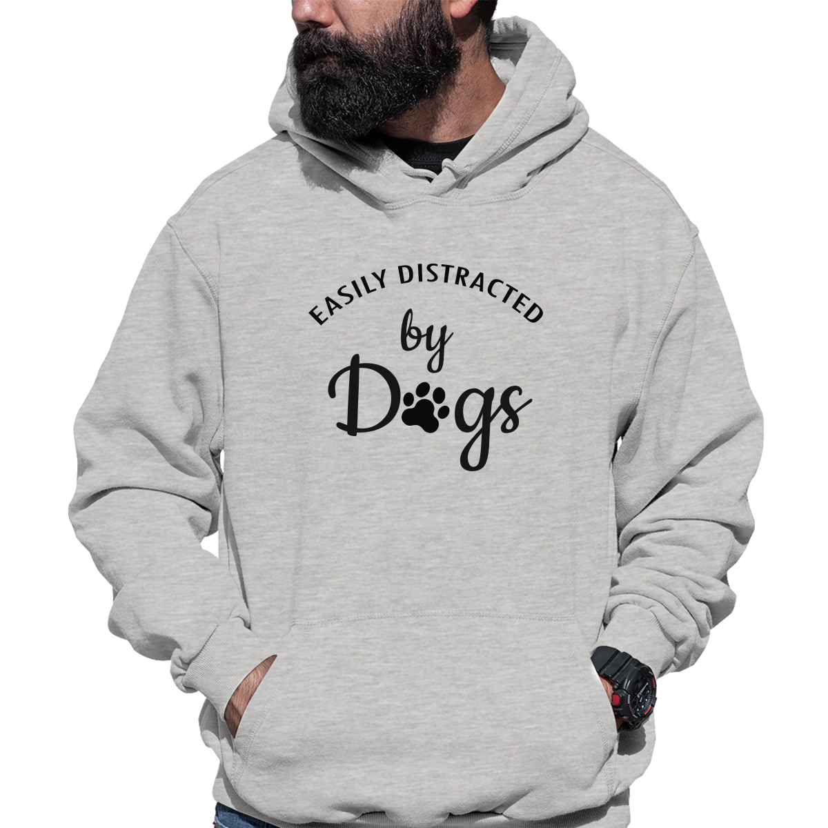 Easily Distracted By Dogs Unisex Hoodie | Gray
