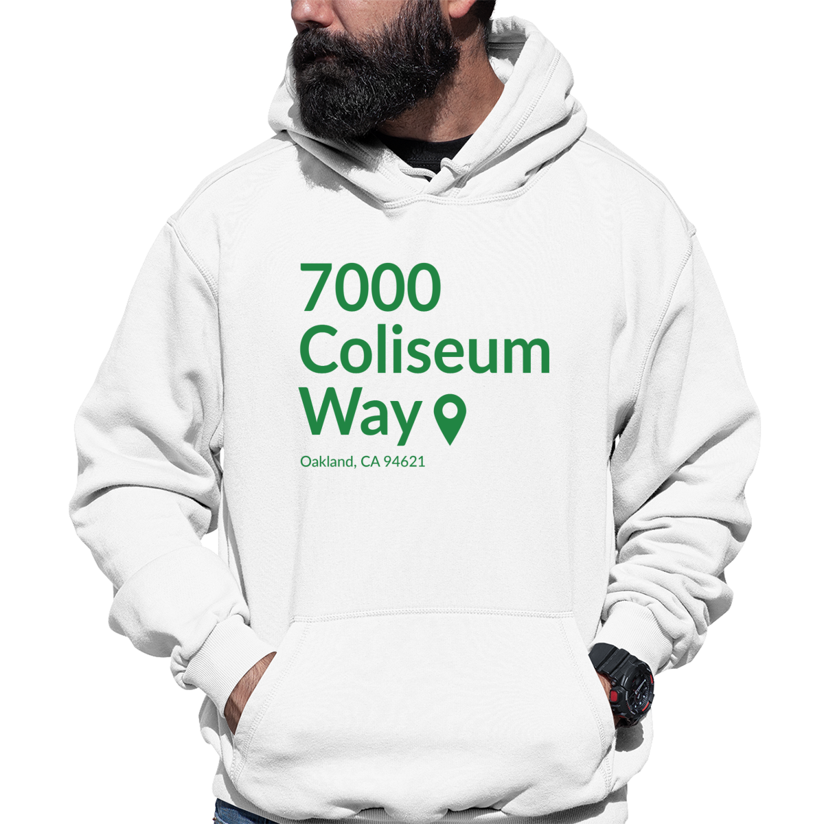 Oakland Baseball Stadium Unisex Hoodie | White