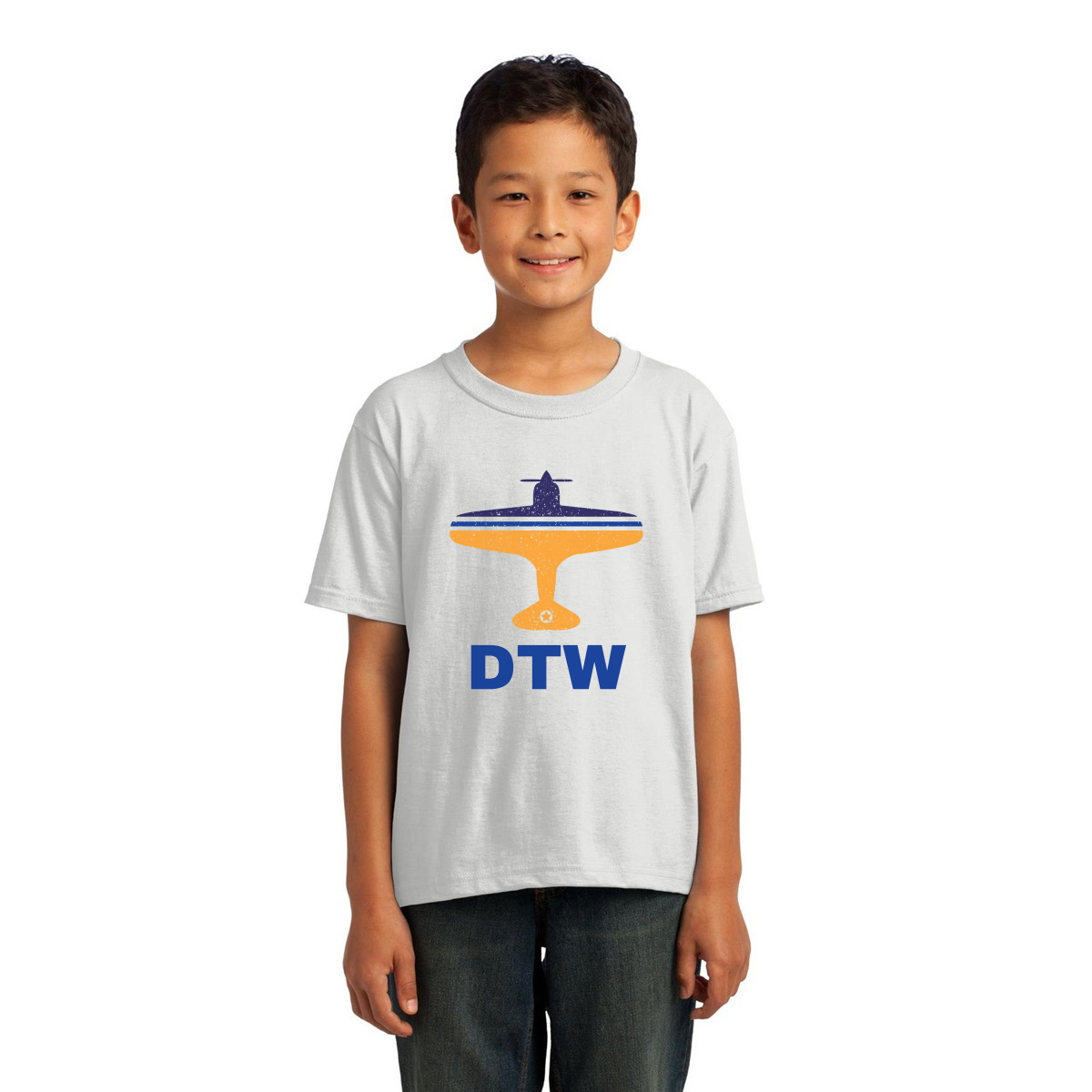 Fly Detrorit DTW Airport Kids T-shirt | White