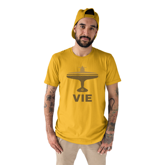 Fly Vienna VIE Airport Men's T-shirt | Yellow