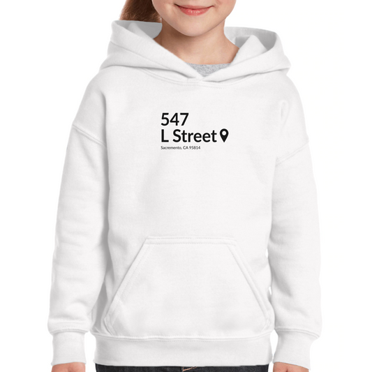 Sacramento Basketball Stadium Kids Hoodie | White