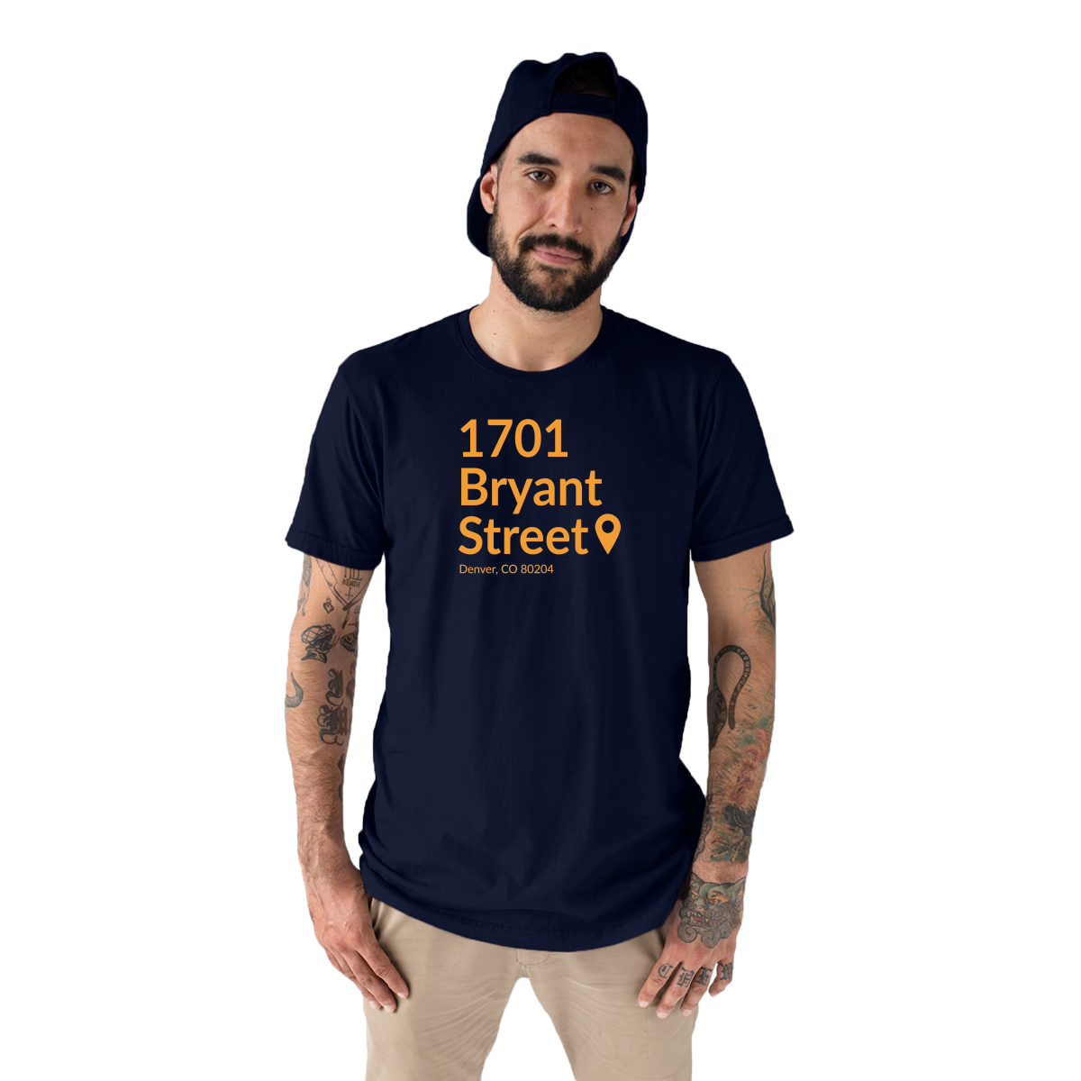 Denver Football Stadium Men's T-shirt | Navy