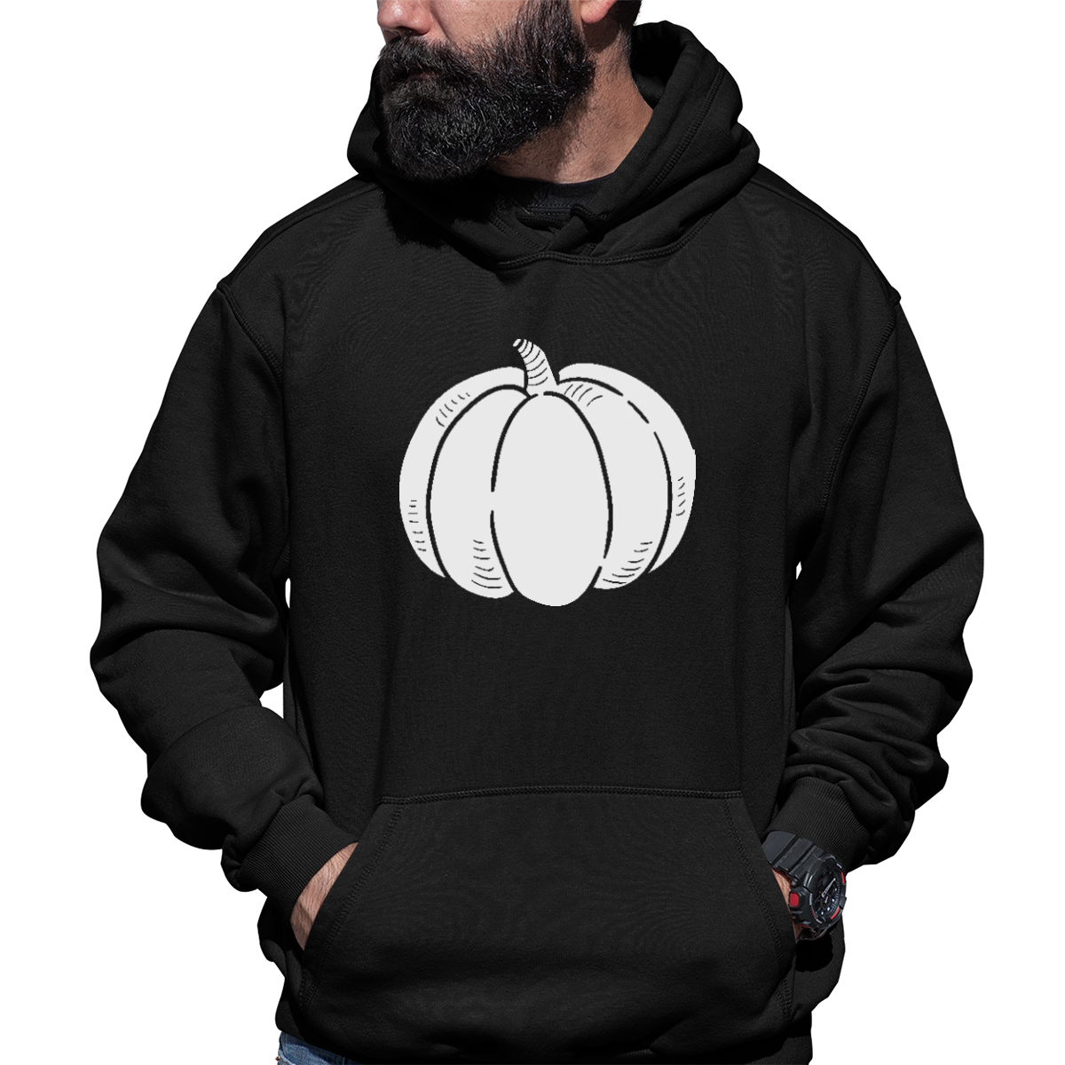 Pumpkin Pocket Unisex Hoodie | Black