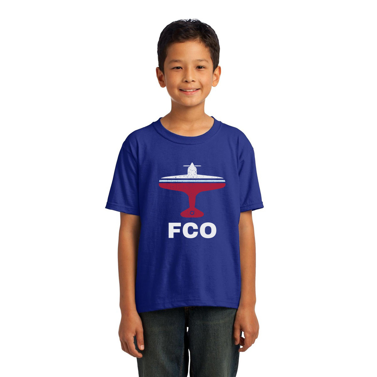 Fly Rome FCO Airport Kids T-shirt | Blue