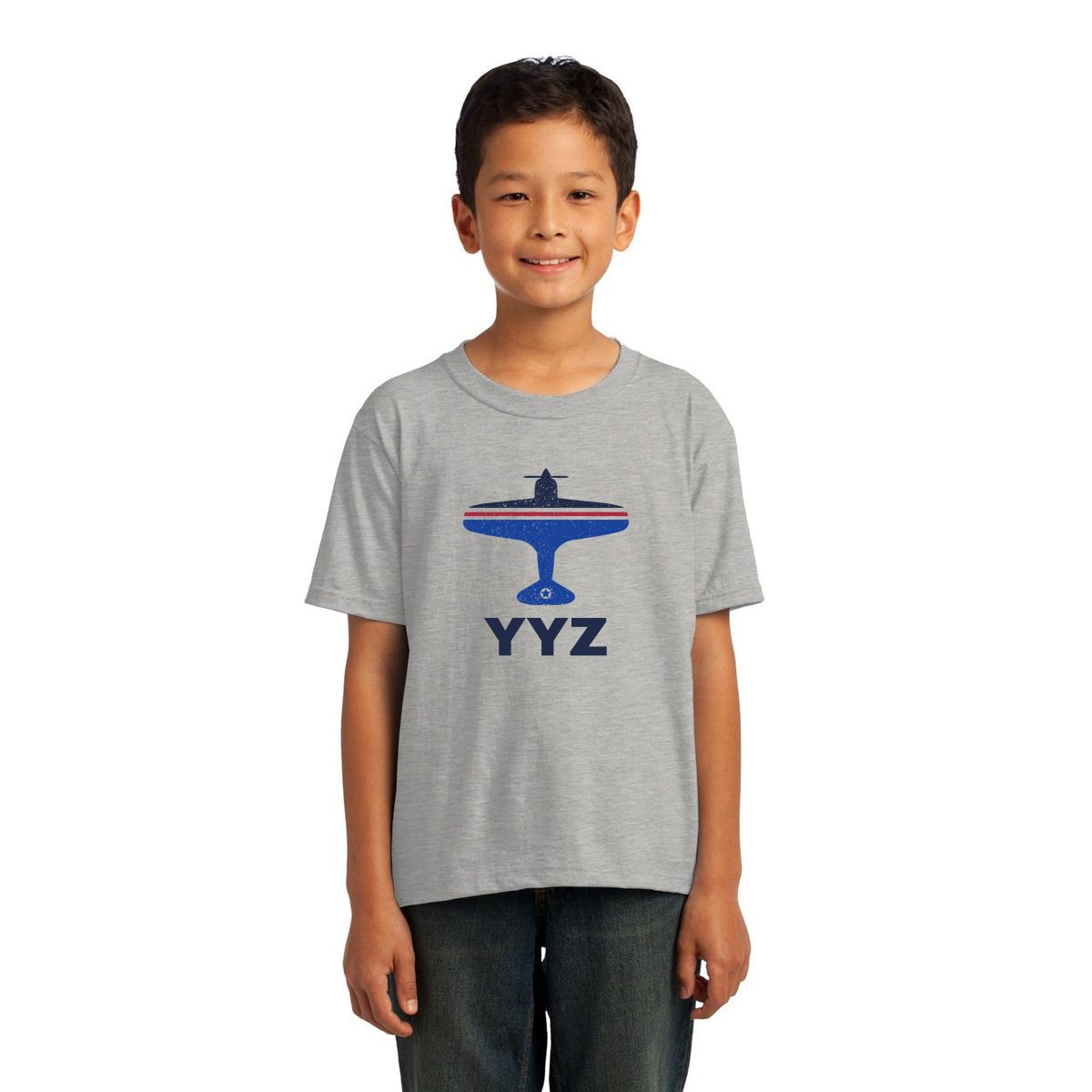 Fly Toronto YYZ Airport Kids T-shirt | Gray