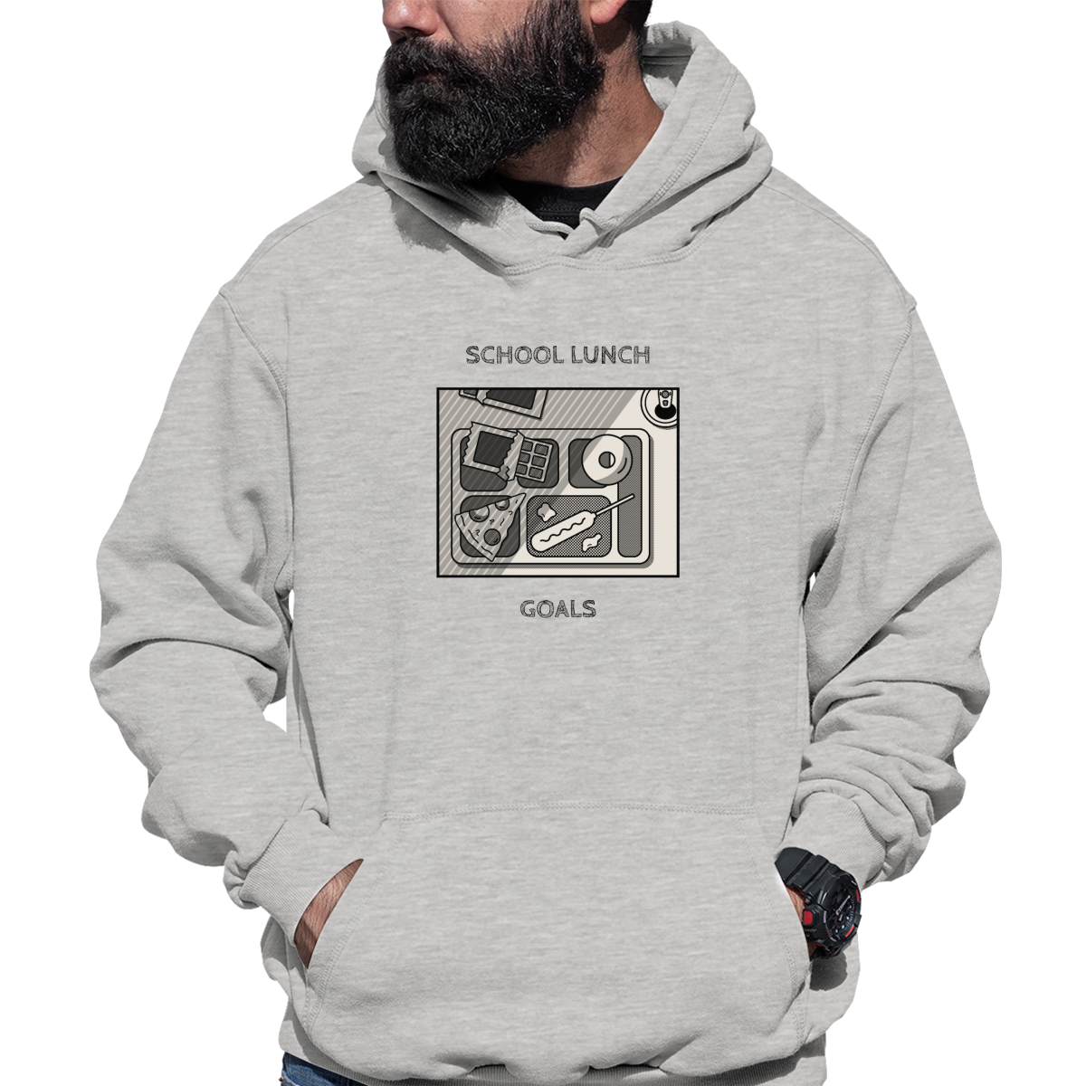 School Lunch Goals Unisex Hoodie | Gray