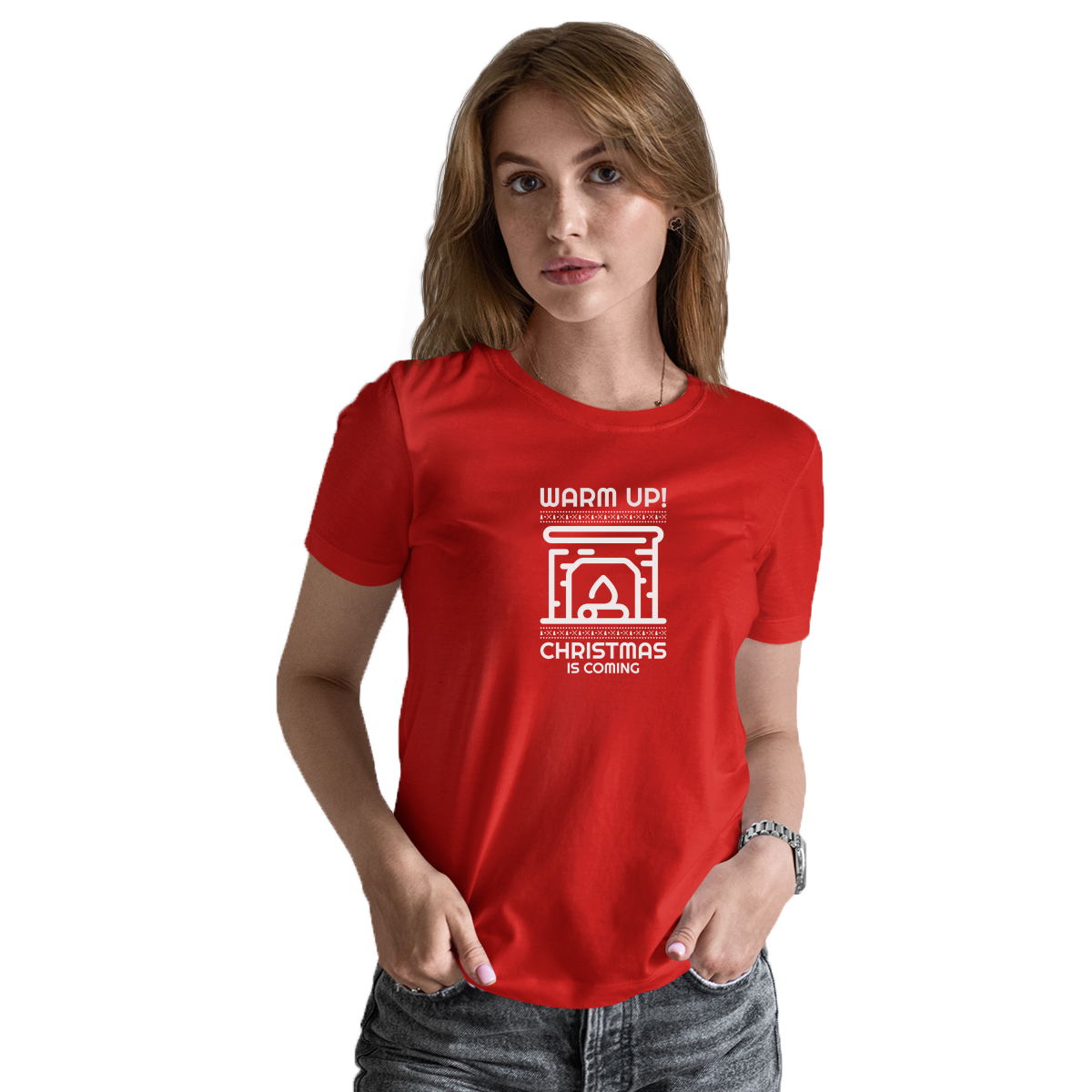 Christmas Is Coming Women's T-shirt | Red