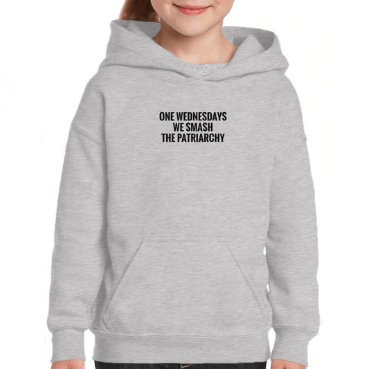 Smash The Patriarchy Kids Hoodie | Gray