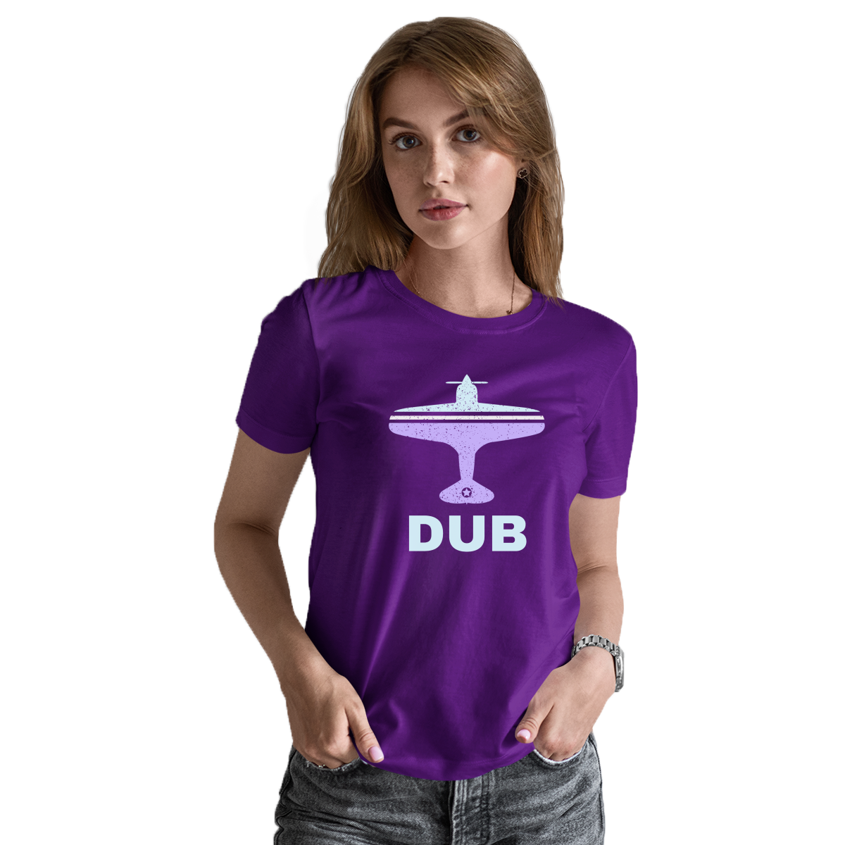Fly Dublin DUB Airport  Women's T-shirt | Purple