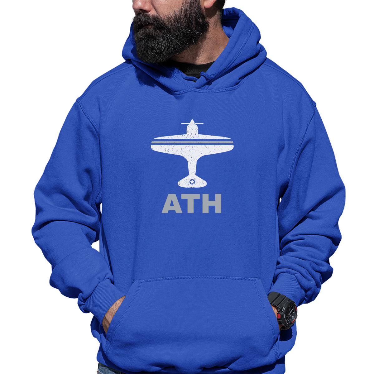 Fly Athens ATH Airport Unisex Hoodie | Blue