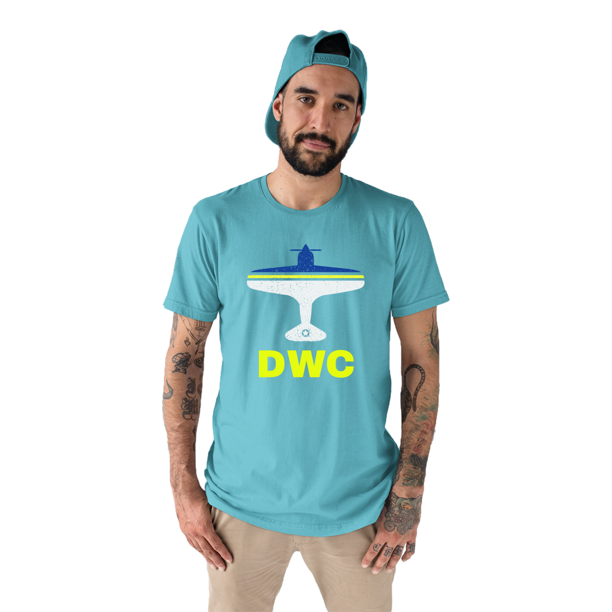 Fly Dubai DWC Airport  Men's T-shirt | Turquoise