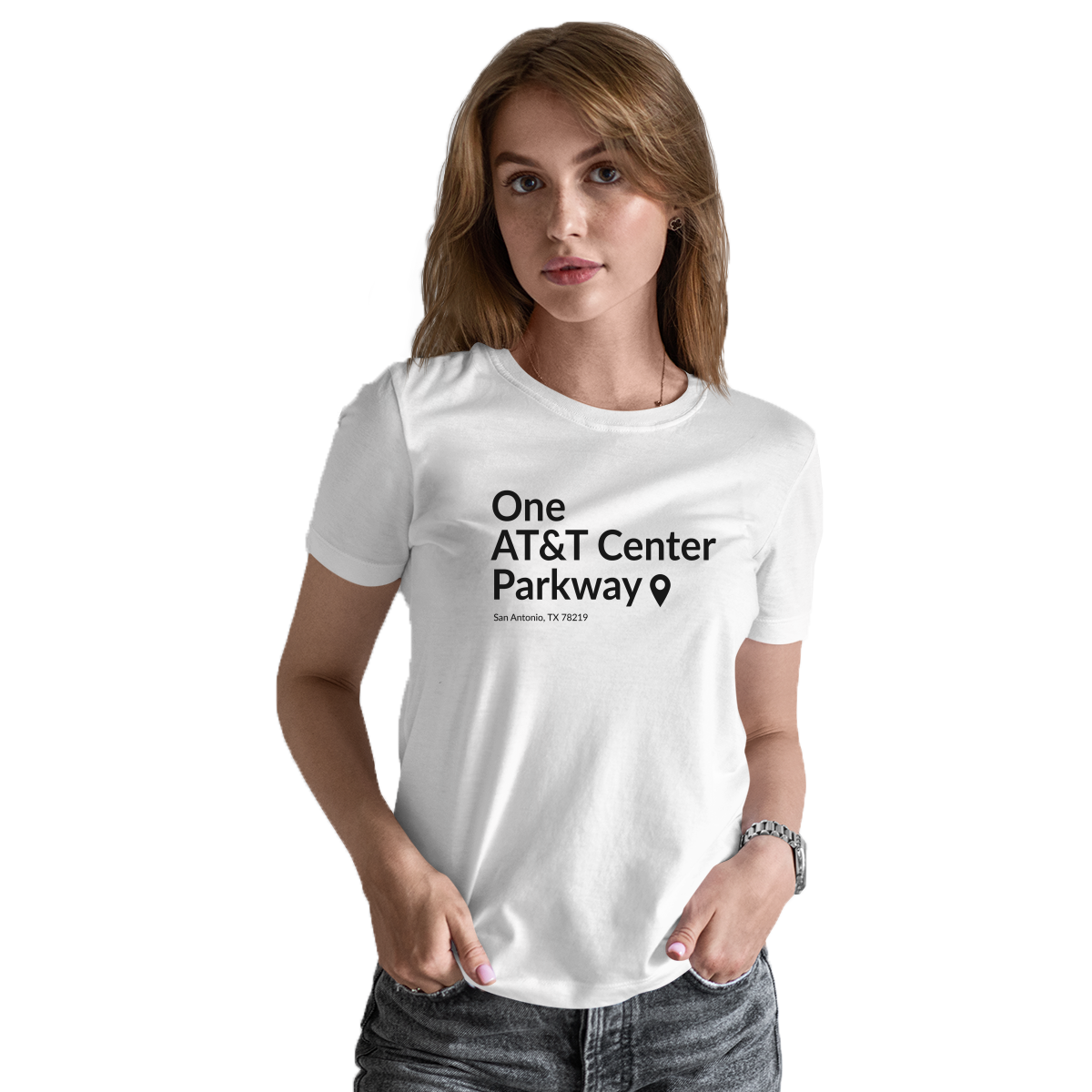 San Antonio Basketball Stadium Women's T-shirt | White