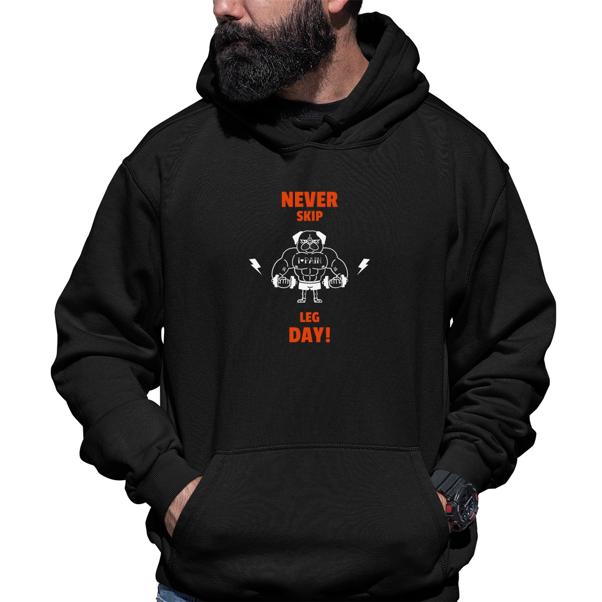 Never Skip Leg day Unisex Hoodie | Black
