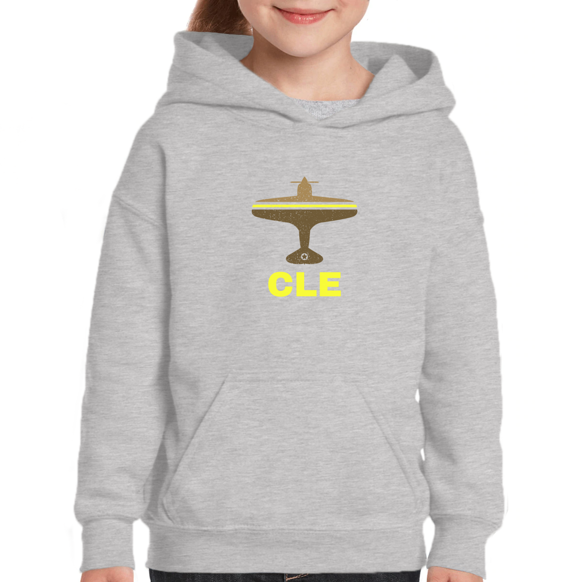 Fly Cleveland CLE Airport Kids Hoodie | Gray