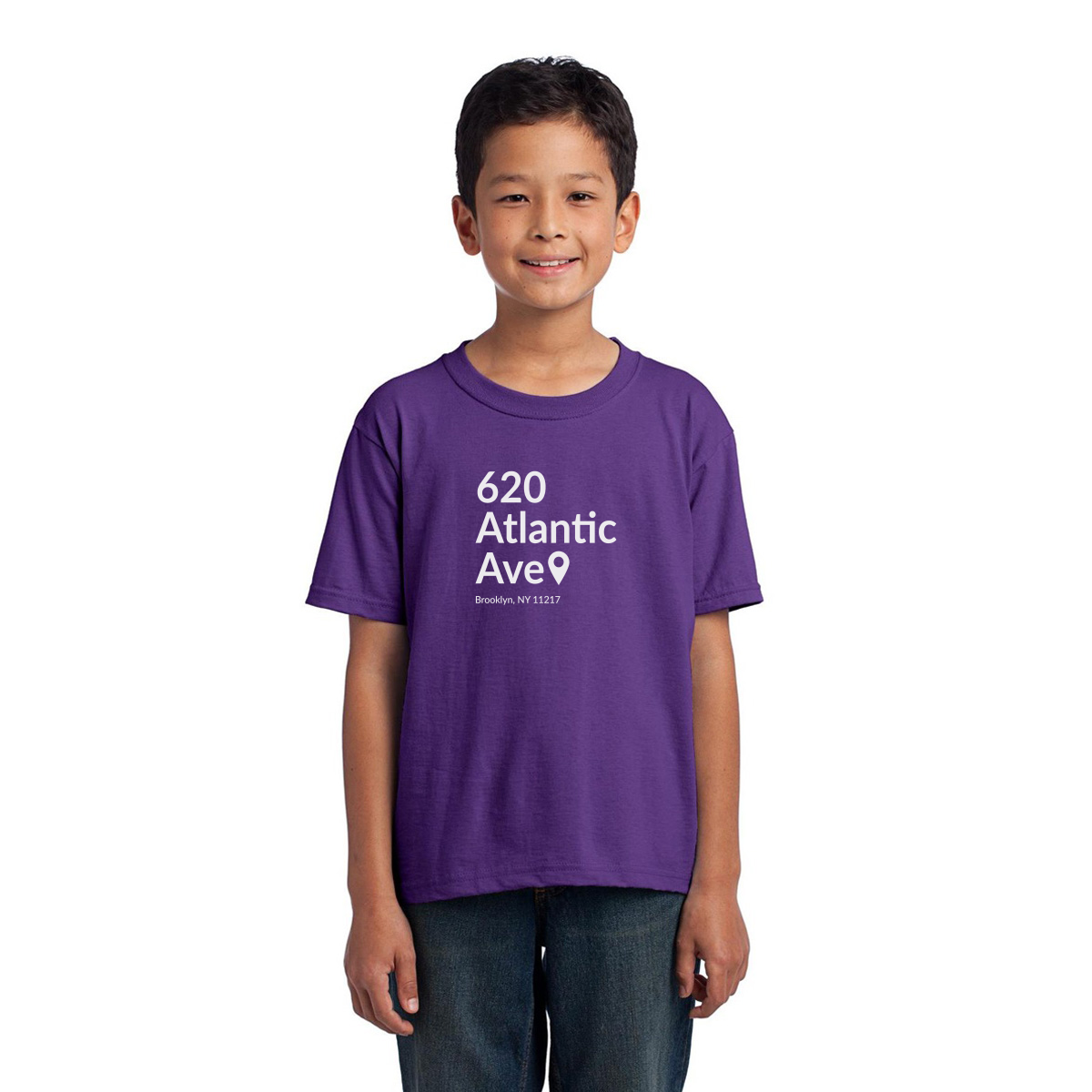 Brooklyn Basketball Stadium Kids T-shirt | Purple