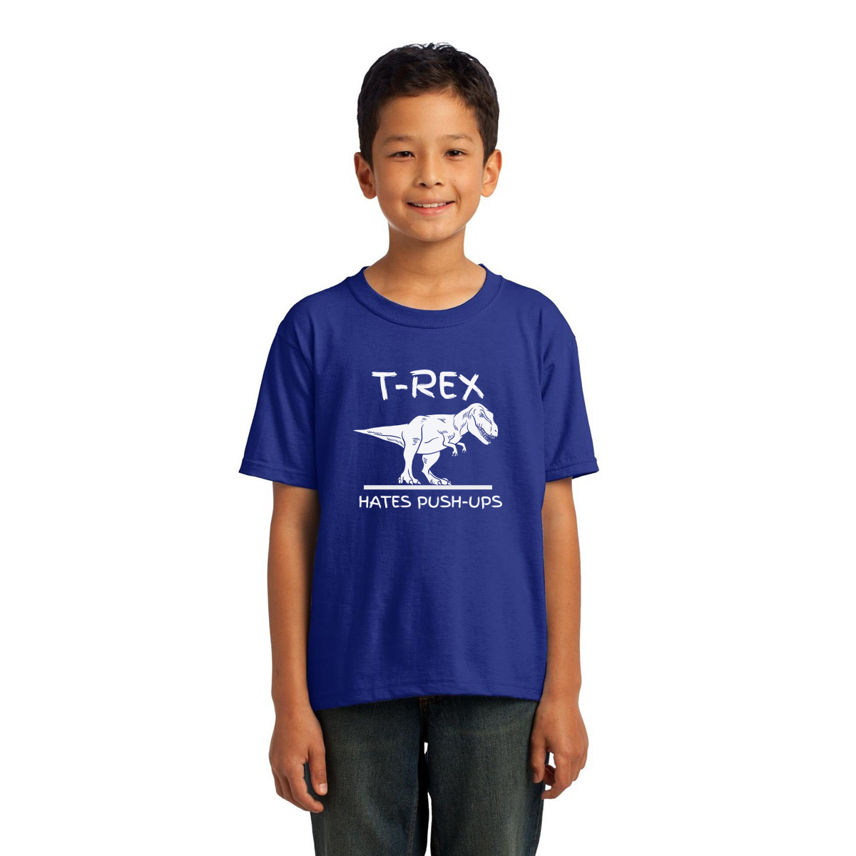 T-Rex Hates Push-ups  Toddler T-shirt | Blue