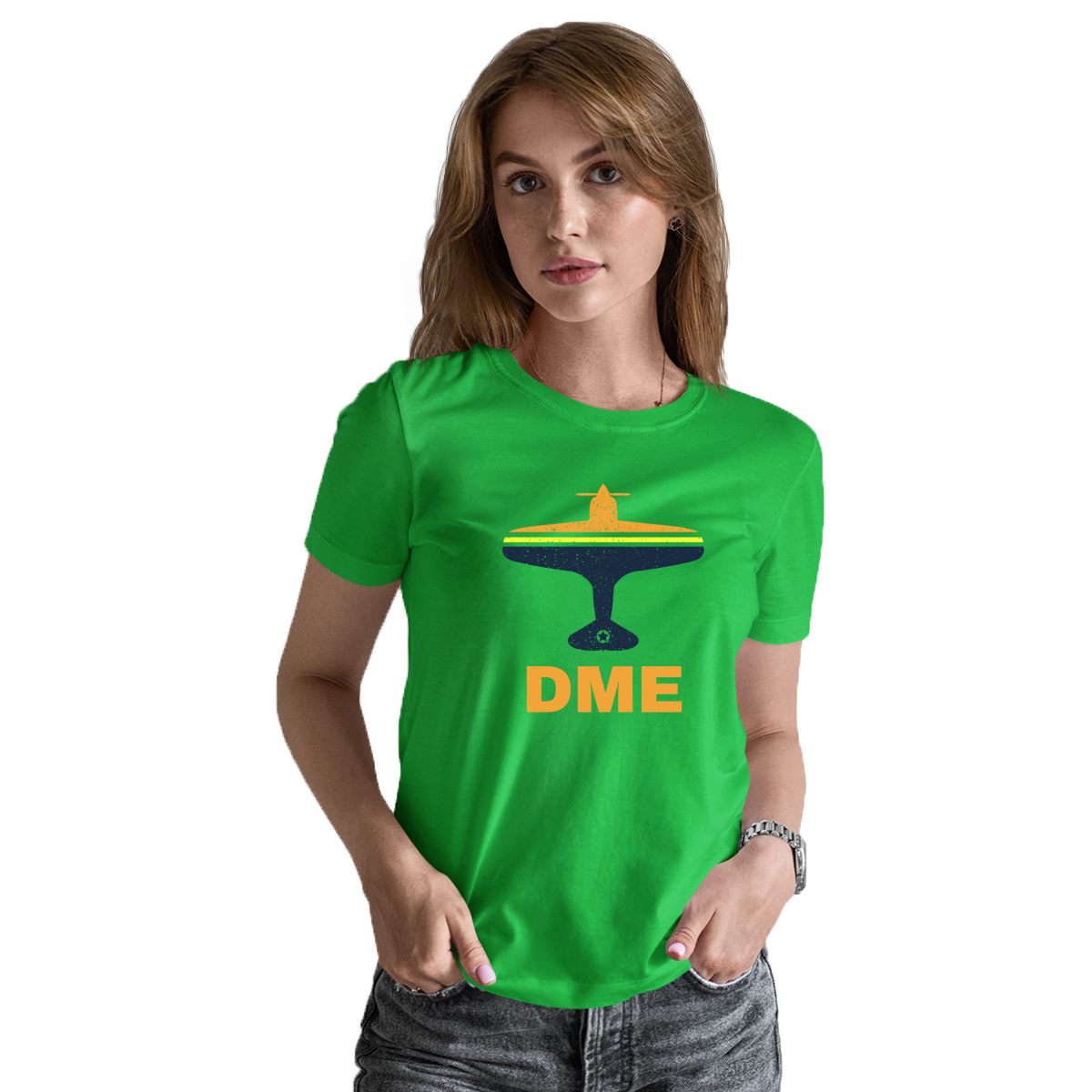 Fly Moscow DME Airport Women's T-shirt | Green