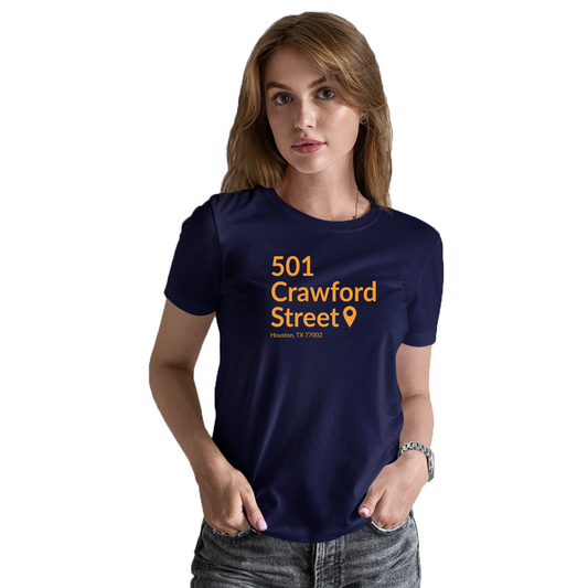 Houston Baseball Stadium  Women's T-shirt | Navy